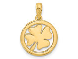 14K Yellow Gold Clover Shmarock Charm Pendant (NO Chain)
